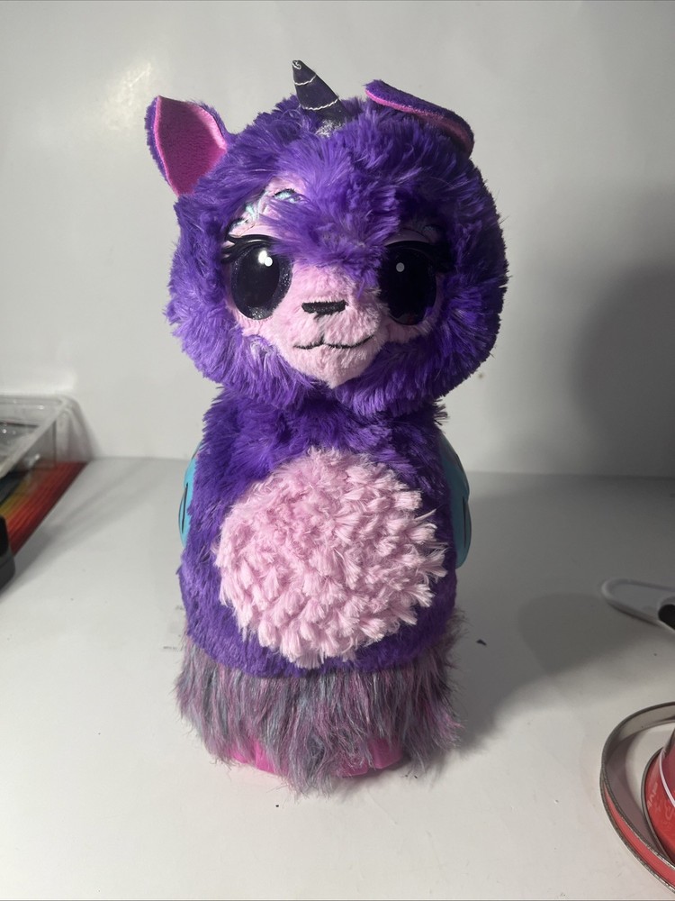 Hatchimals WOW! Purple Llalacorn 32” Interactive Talks Glows Extends Flaps WORKS