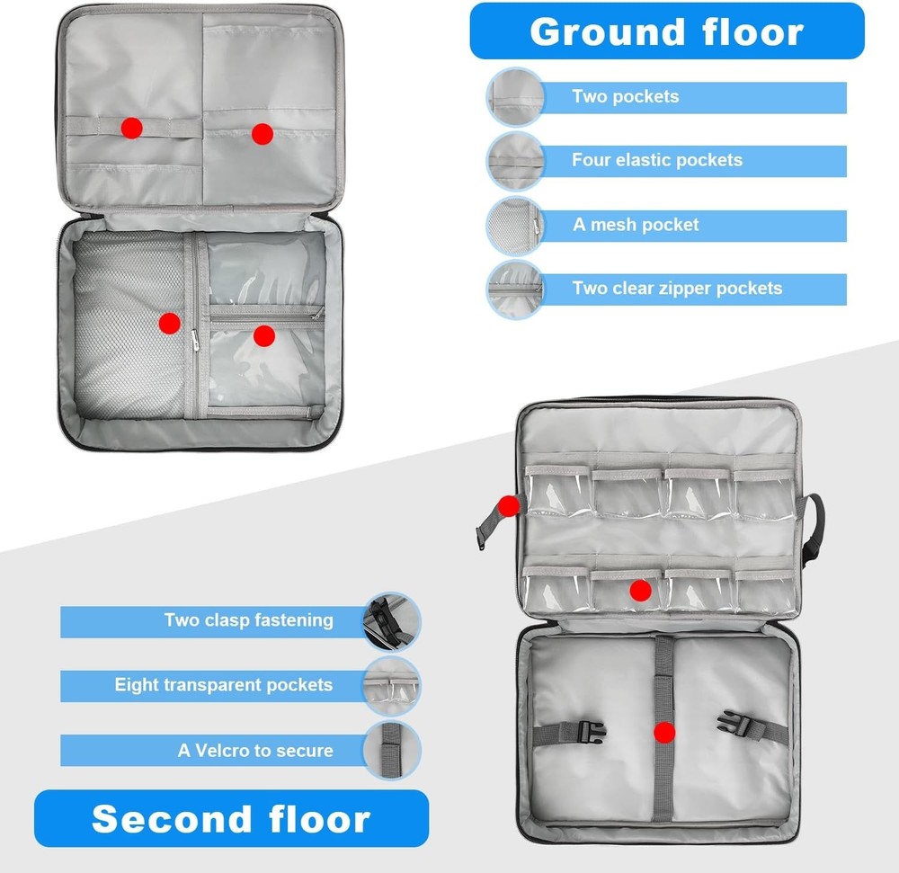 Tattoo Carrying Case, Supplies Organizer, Double Layer Tools...