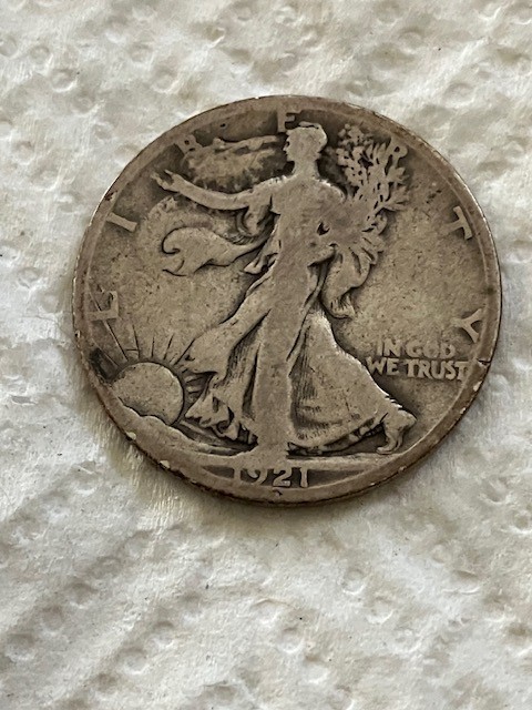 1921-S WALKING LIBERTY SILVER HALF DOLLAR