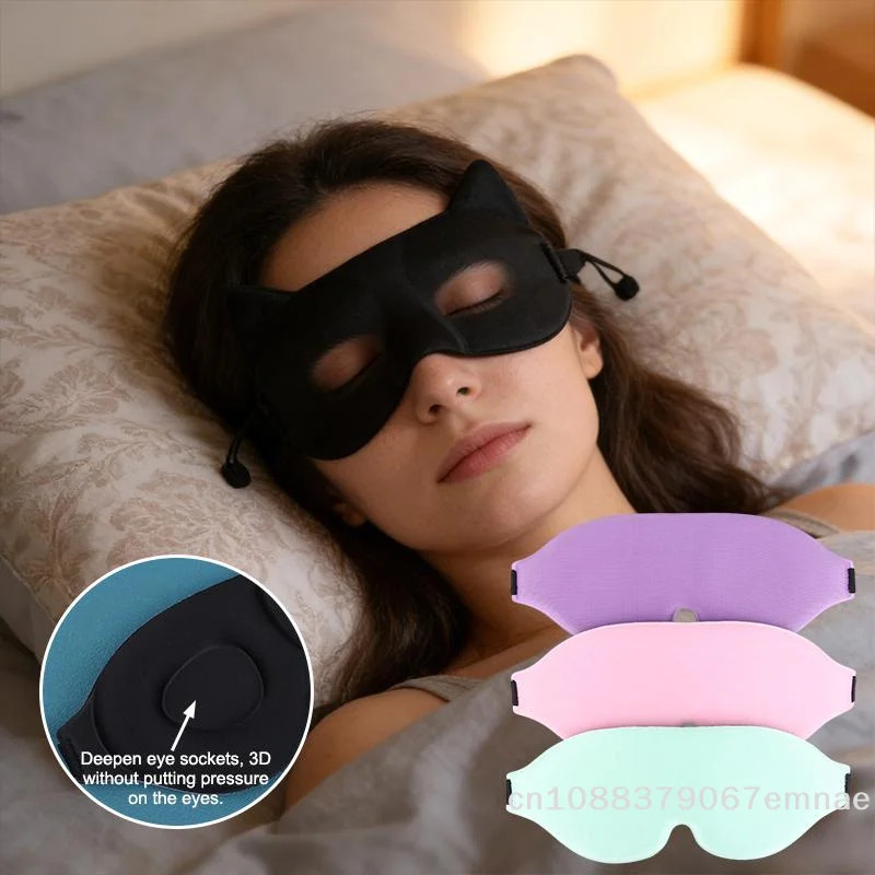 3D Sleeping Eye Mask Soft Skin-Friendly Breathable Light Blocking Eye Cover