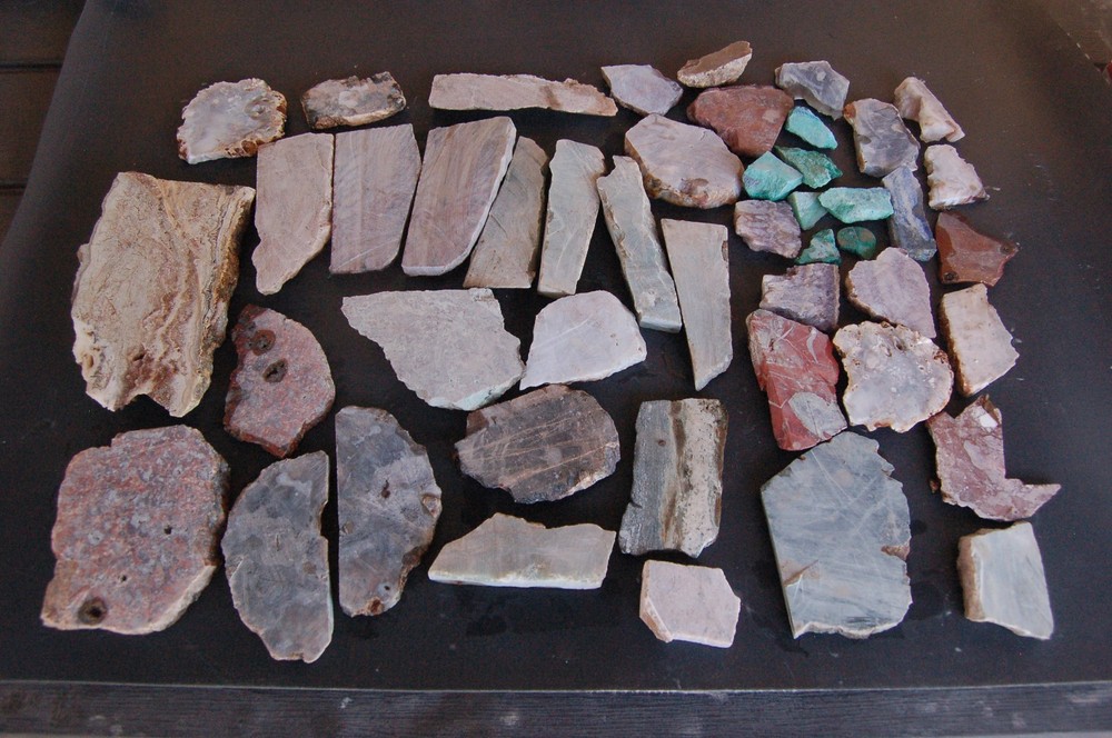 Miscellaneous Jasper, Agate, Calcite Onyx Slabs End Cuts Ect.