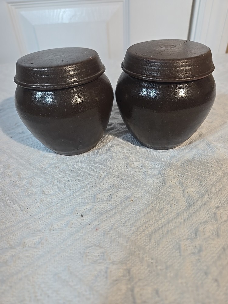 Korean Miniature Earthenware Jar Onggi Hangari 2pcs set READ