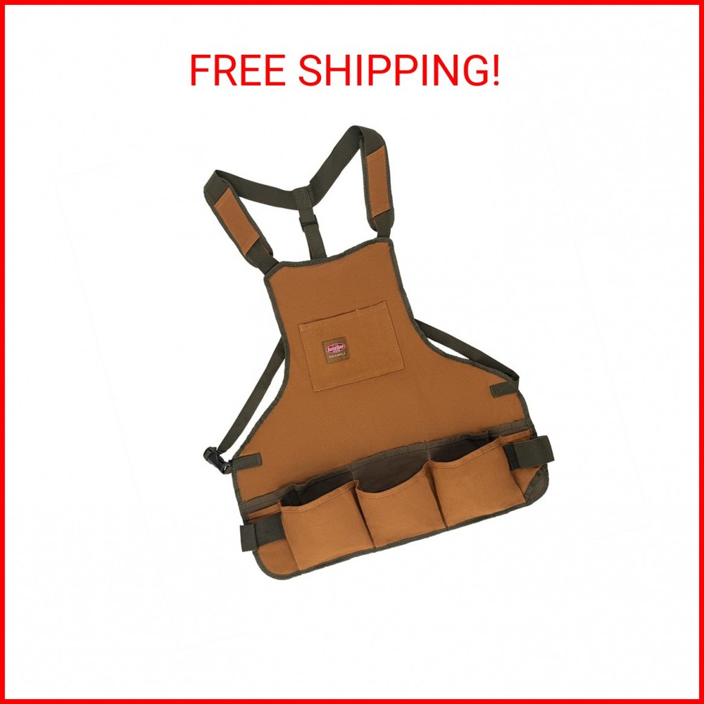 Bucket Boss mens Tool,adjustable,work Tool Bag, Brown, 16 pockets US