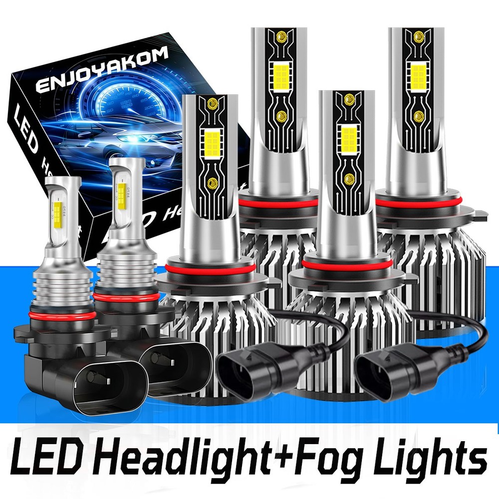 For Jeep Grand Cherokee 2005-10 6500K LED Headlight+Fog Light Combo Bulbs Kit