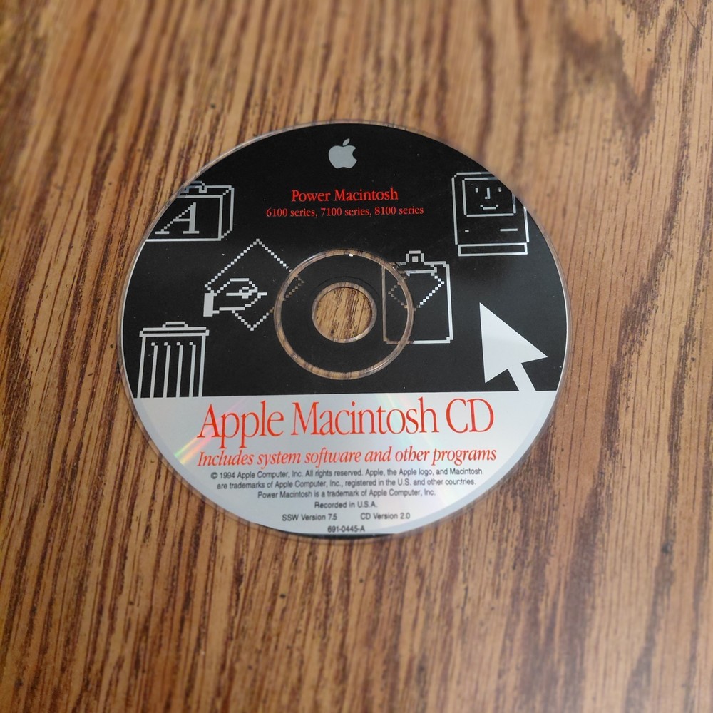 1994 Apple Macintosh CD Power Macintosh 6100, 7100, 8100 Series Software Disc