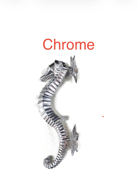 Brass Large 35cm Seahorse pulls Star backplates Door Handle Pull Antique Brass