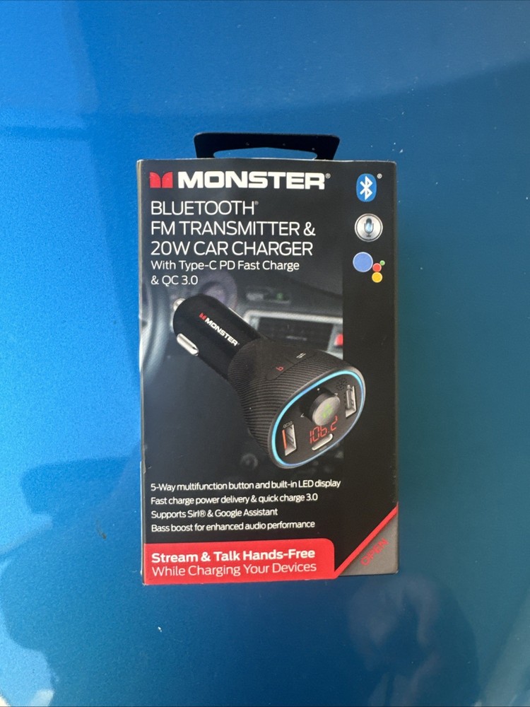 Monster Bluetooth Fm Transmitter & 20W Car Charger