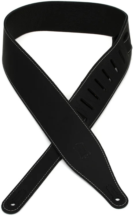 Levy's M17BSS-BLK 2.5" Wide Pull-Up Butter Leather Guitar Strap - Black