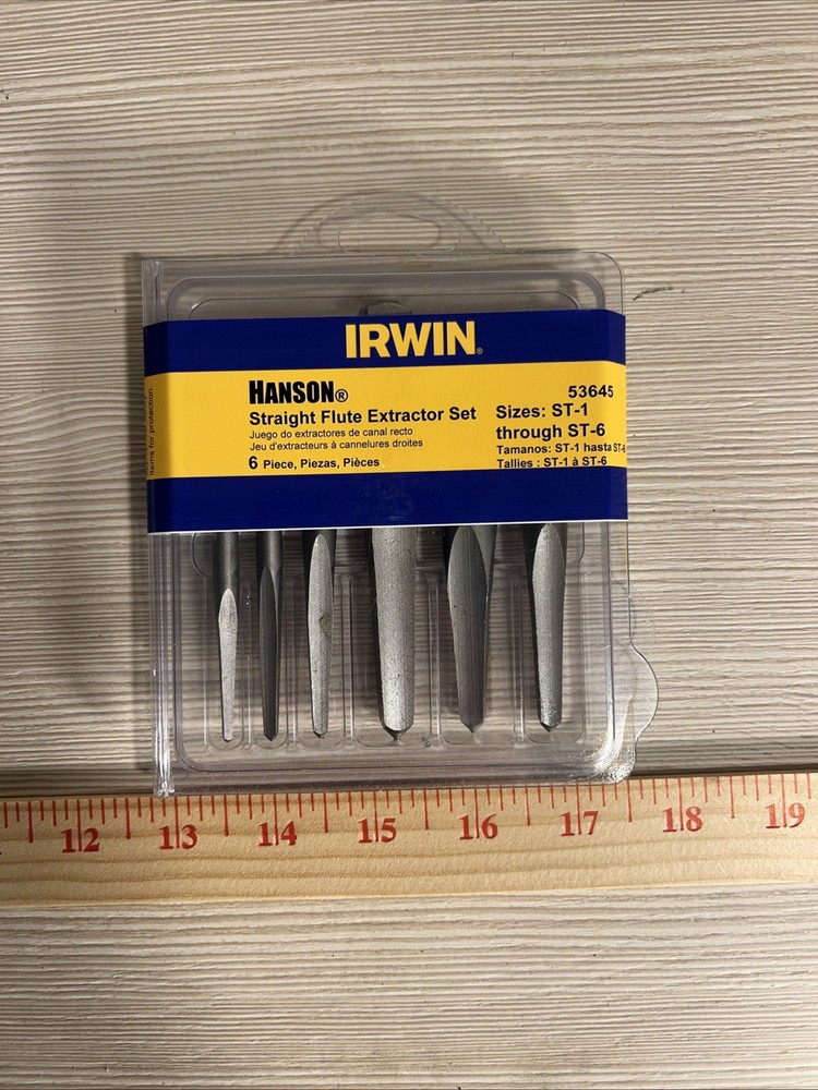 Irwin Industrial Tools 53645 Hanson Screw Extractor Set 6 Piece