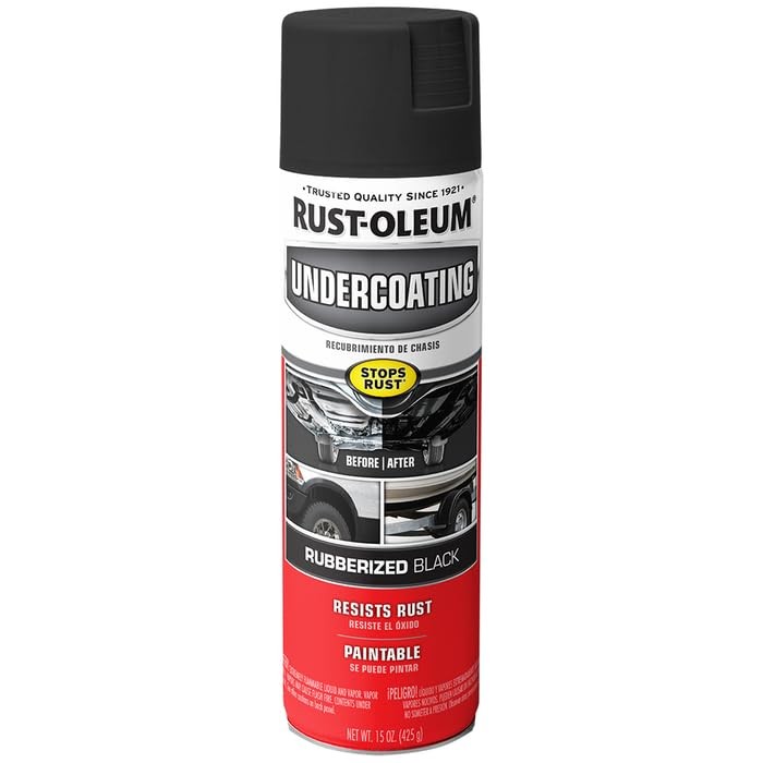 Rust-Oleum 248657-6PK Stops Rust Undercoating Spray, 15 oz, Rubberized Black...