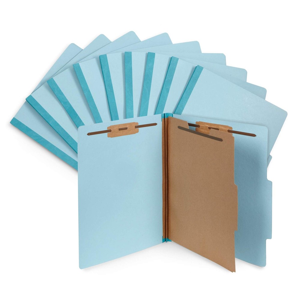 Pressboard Classification Folders Letter Size Tyvek Expansion 10 Pack