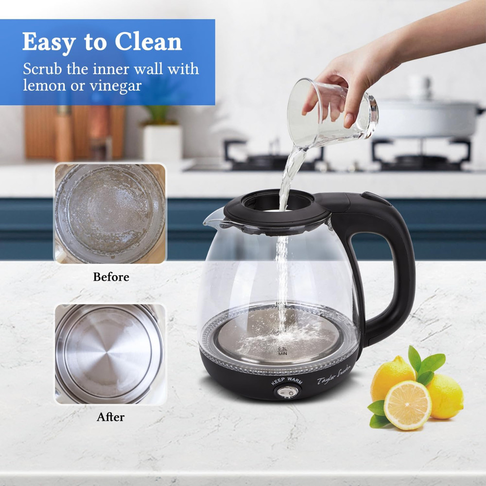 Electric Kettle with Tea Infuser, 1L Small Electric Tea Kettle with Keep Warm...