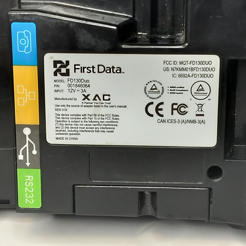 First Data FD150 Credit Card Terminal EMV CTLS No Cables Untested POS Reader