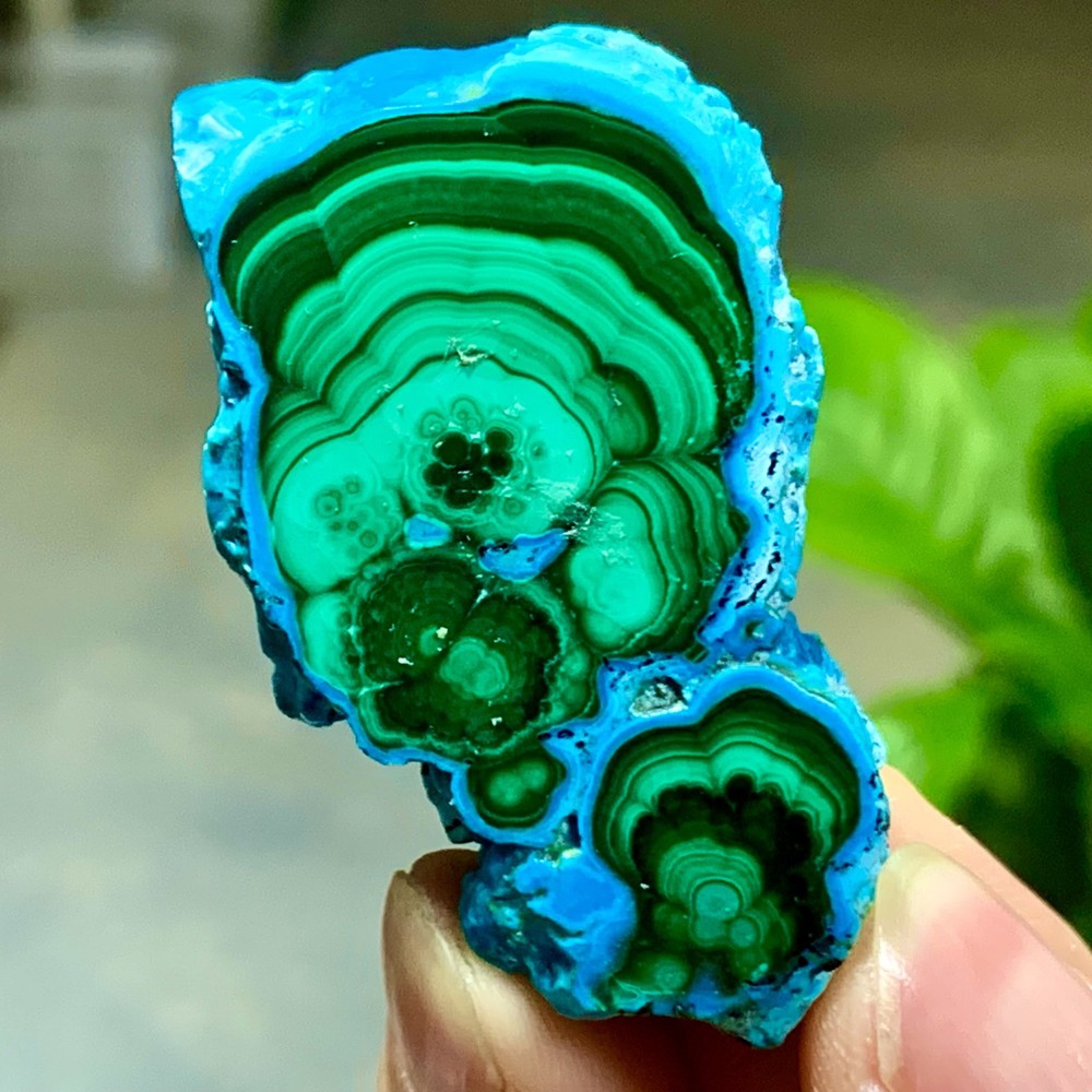 46G Natural Chrysocolla/Malachite transparent cluster rough mineral sample