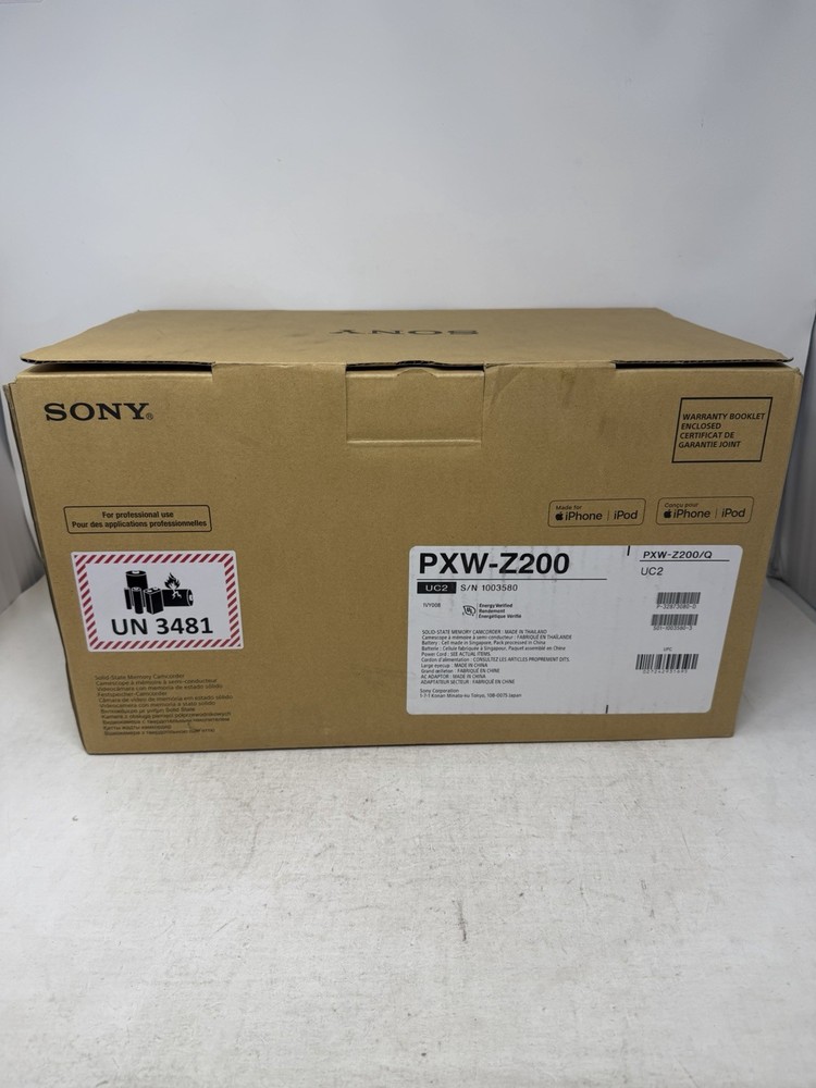 Sony PXW Z200 Solid State Handheld 4K Camcorder Exmor RS CMOS Sensor (Black)