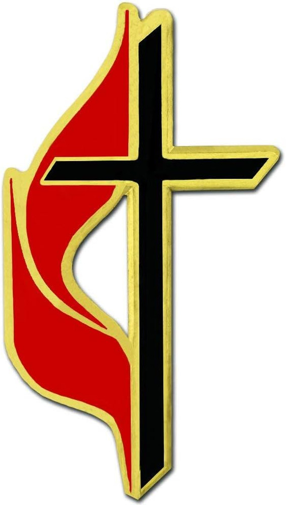 Methodist Cross Religious Enamel Lapel Pin
