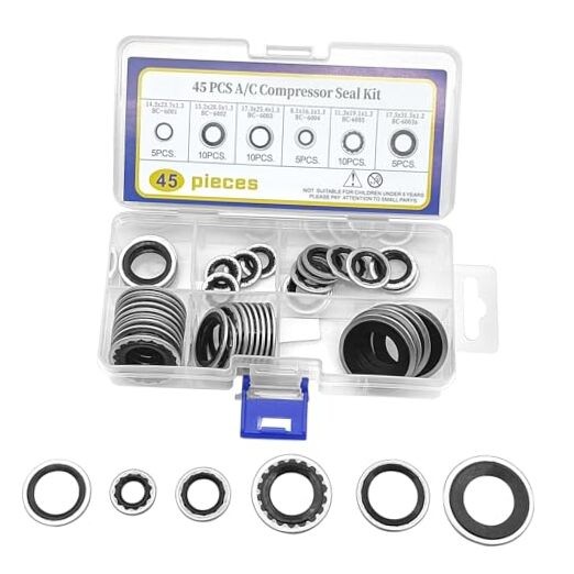 45PCS AC Gasket Sealer AC O Ring Seal Kit Versatile AC Seal Kit for Fixing Car