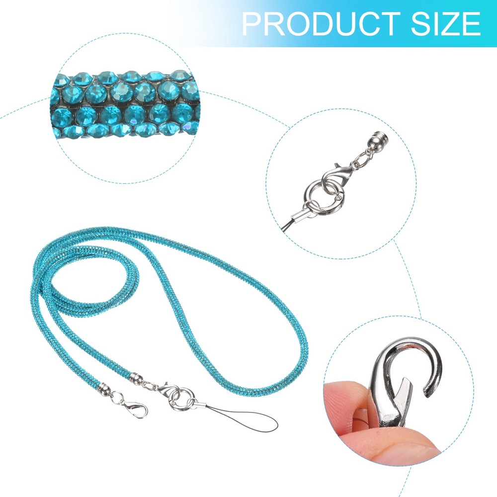 Replacement Purse Straps, Crystal Bag Handle Sparkly Replacement, Blue