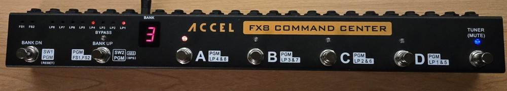 Accel FX8 Command Center, 8 Loop Pedal Switcher with Printed Manual