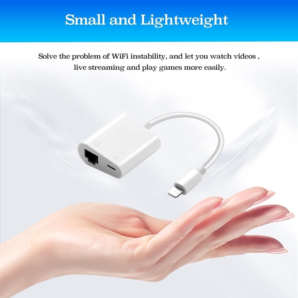 Lightning to Ethernet Adapter with Charging for