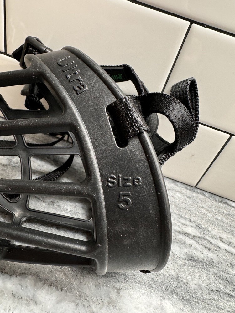Baskerville Muzzle Ultra Size 5 Black Rubber Heavy Duty Dog Friendly