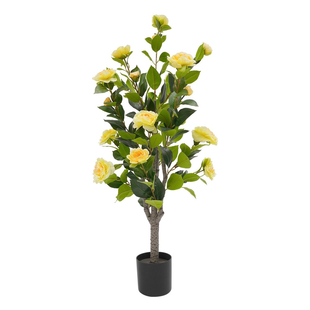 2 Pack Artificial Tea Rose Tree for Modern Home, Simulated Tea Rose Tree