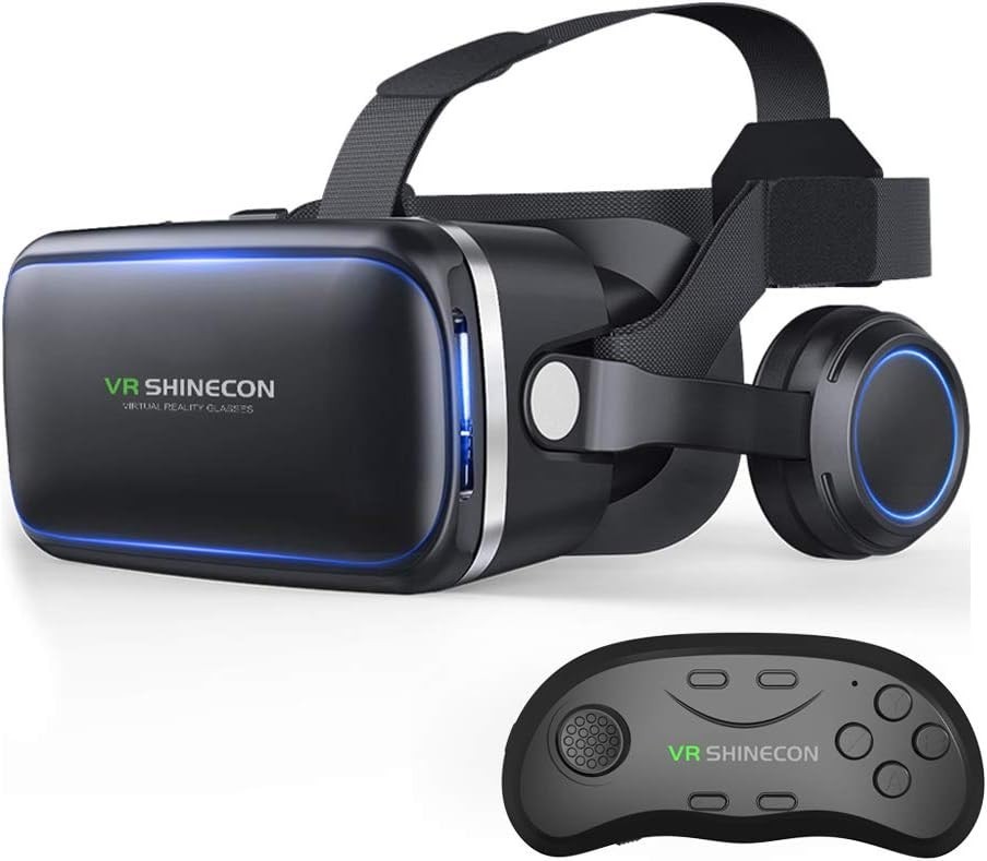 VR Headset with Remote Controller,HD 3D VR Glasses Virtual Reality Headset for V