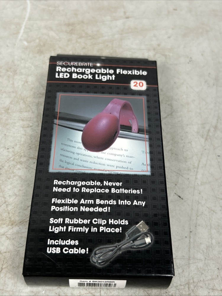 Securebrite Rechargeable Flexible LED Book Light Marker Red New