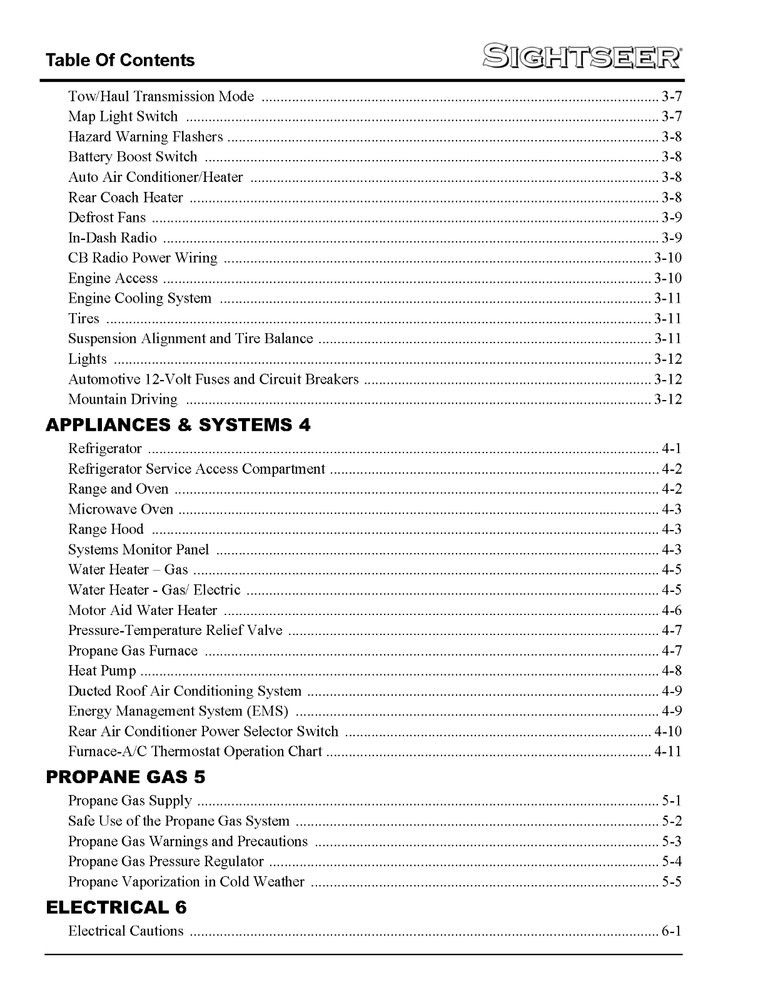 2007 Winnebago Sightseer Home Owners Operation Manual User Guide Coil Bound