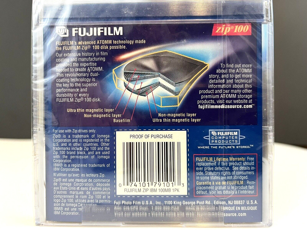 Fujifilm - Zip - 100MB Disk - IBM Formatted ~New/Sealed
