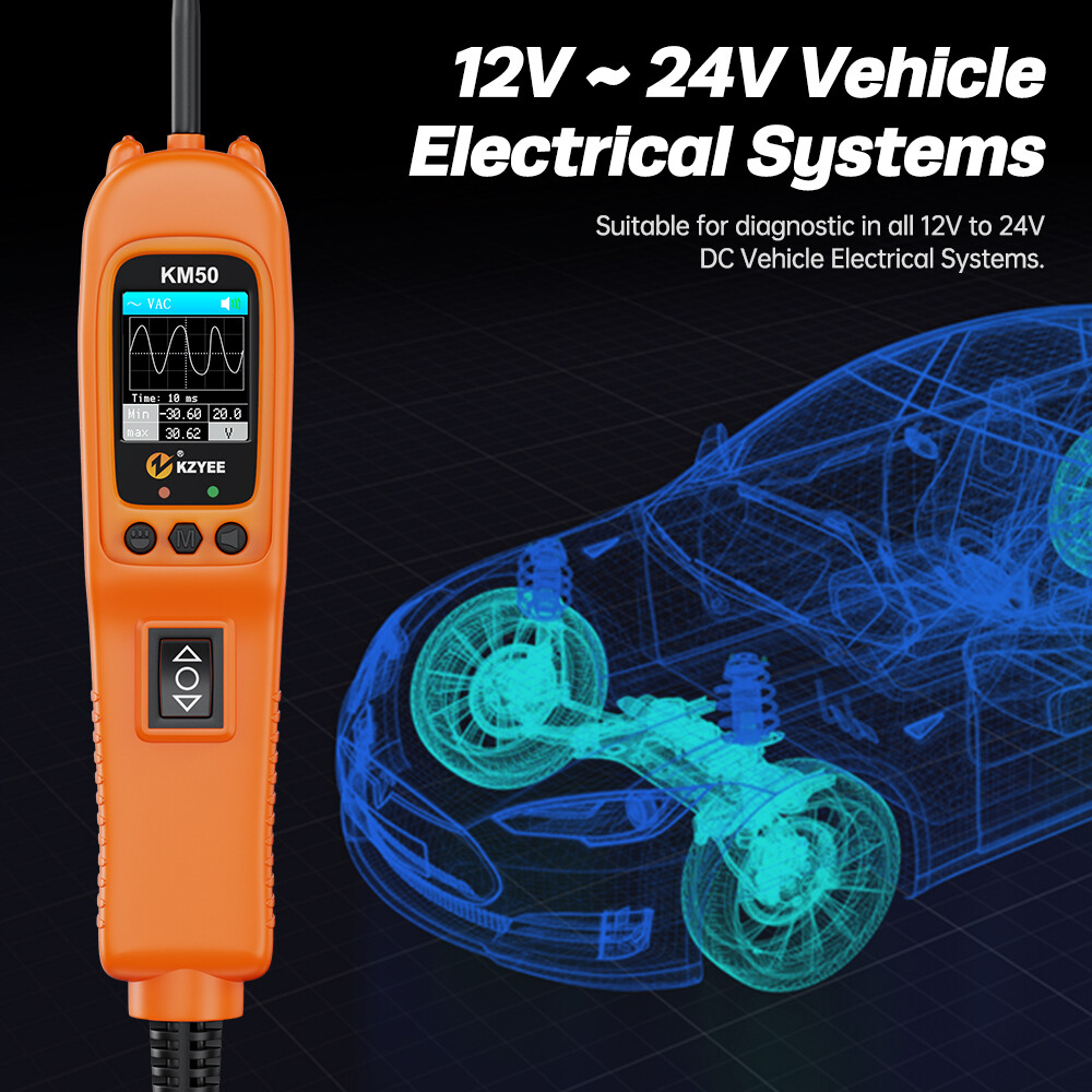 KM50 Electrical Circuit Tester Power Detection Auto 12V 24V Powerscan Voltmeter
