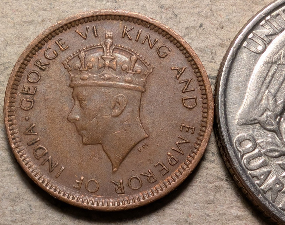 Ceylon half cent 1940