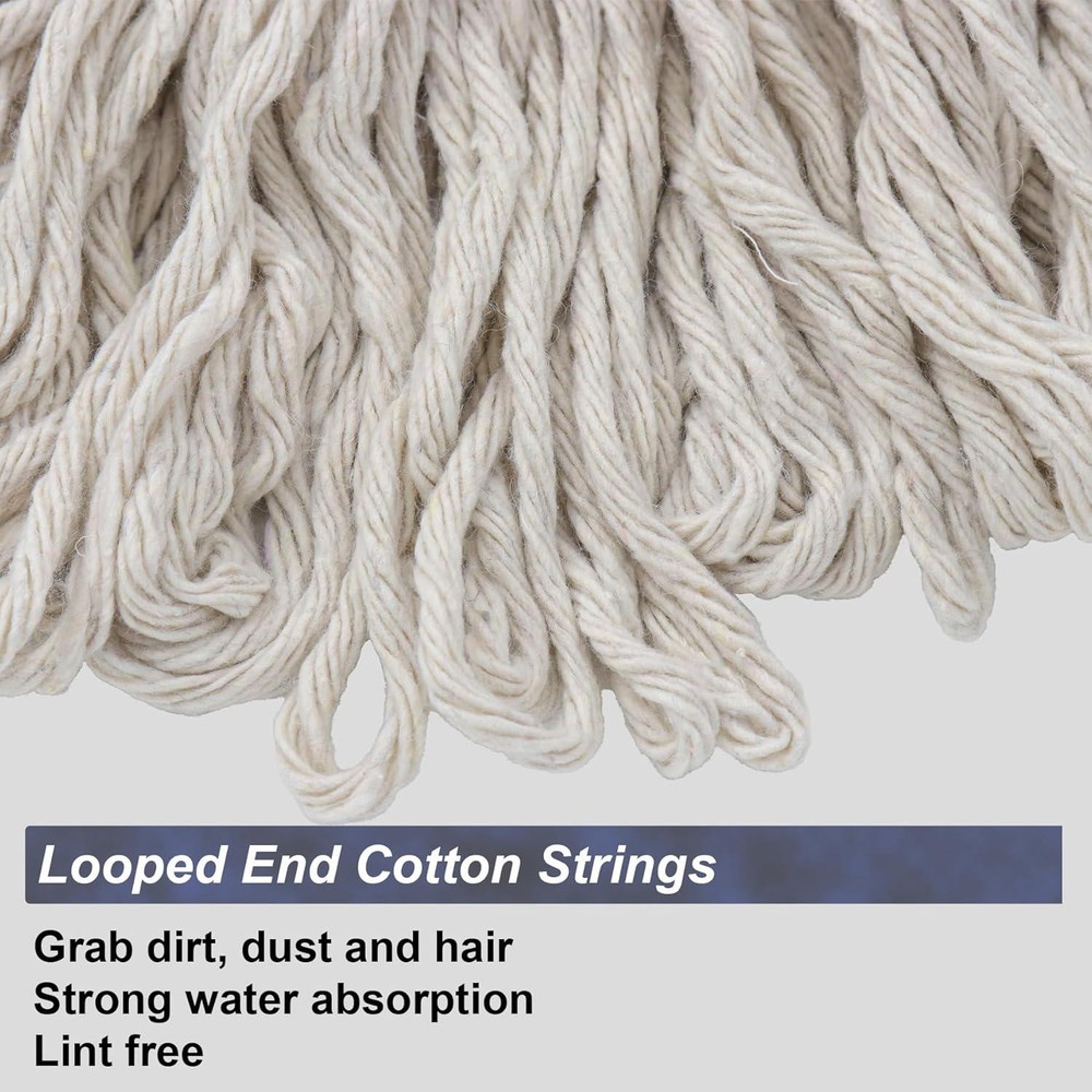 Cotton String Screw on Mop Replacement Head Compatible with All Standard US Pole