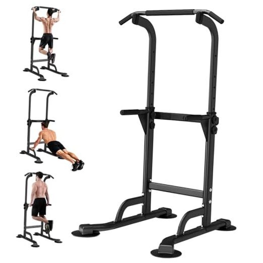 Power Tower Pull Up Dip Station Foldable, Pull Up Bar Station Black-04