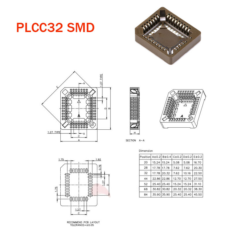 PLCC32 PLCC44 Socket DIP32 40 Universal Programmer Adapter IC Converter DIP SMD