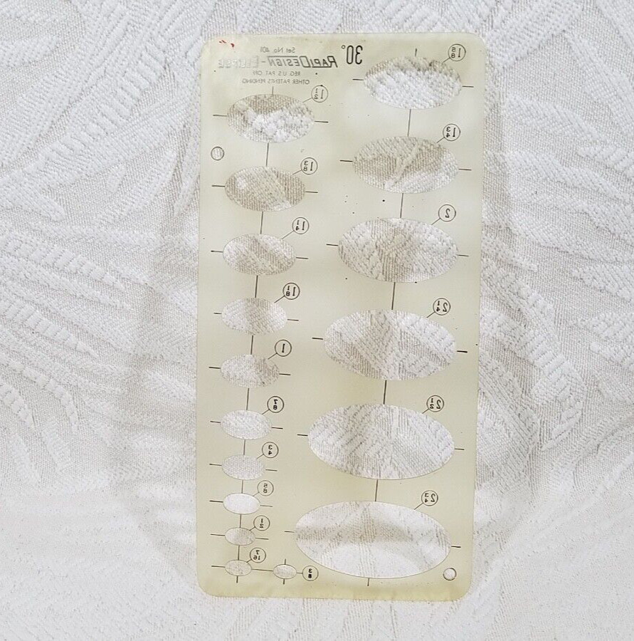 BEROL RAPIDESIGN #401 30° TEMPLATE ENGINEERING DRAFTING ARCHITECT TOOL GUIDE
