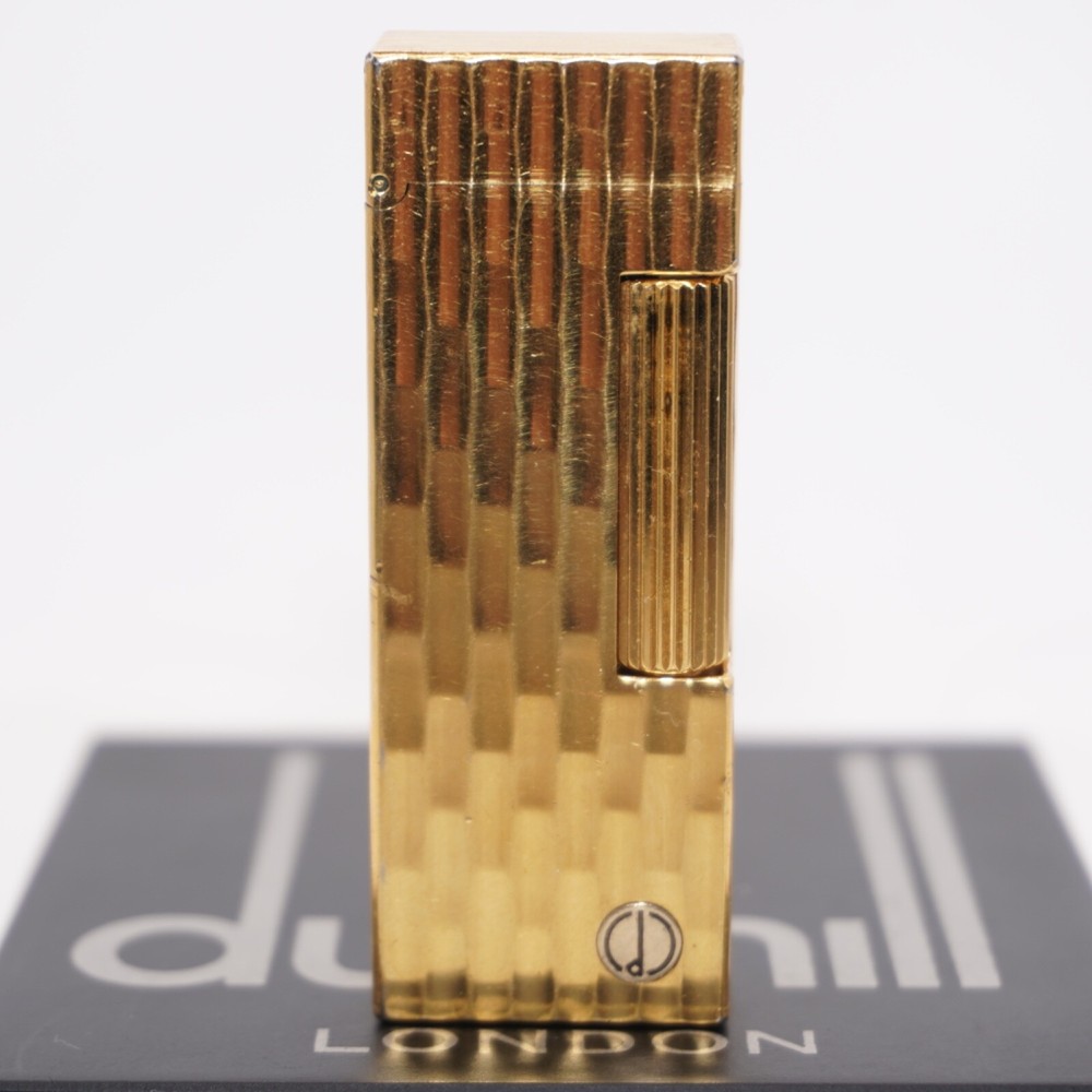 Dunhill Lighter Gold Bambo Pattern-Ultrasonically Cleaned_Working