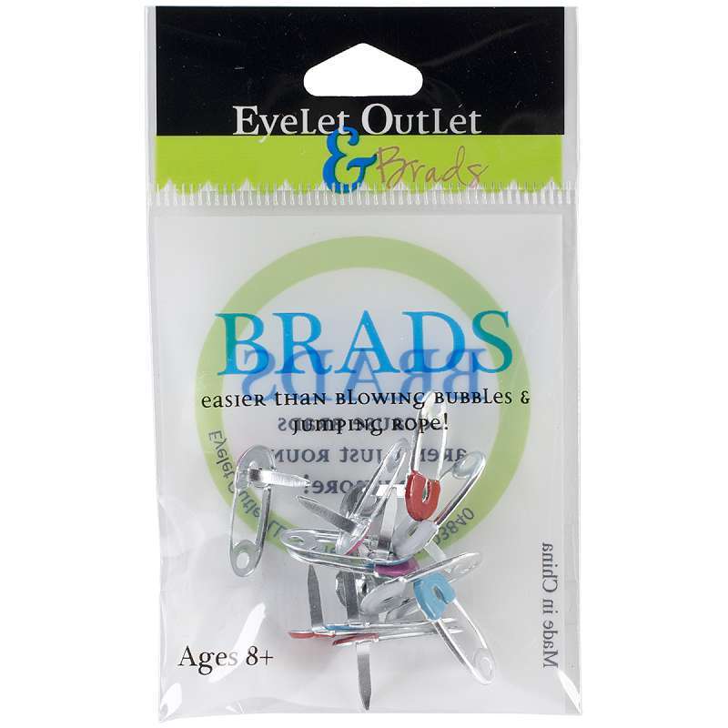Eyelet Outlet Shape Brads 12/Pkg Safety Pins