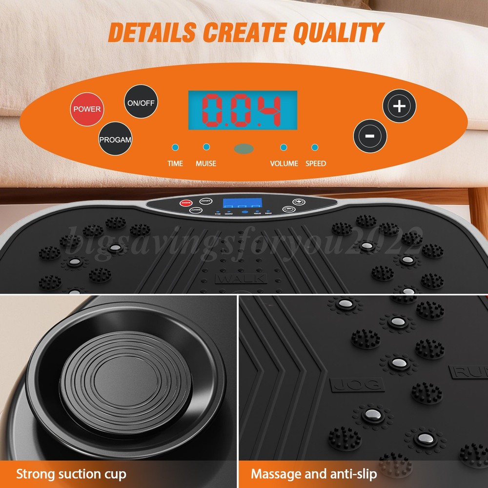 10 AutoMode Vibration Plate Exercise Machine Whole Body Workout Vibrate Platform