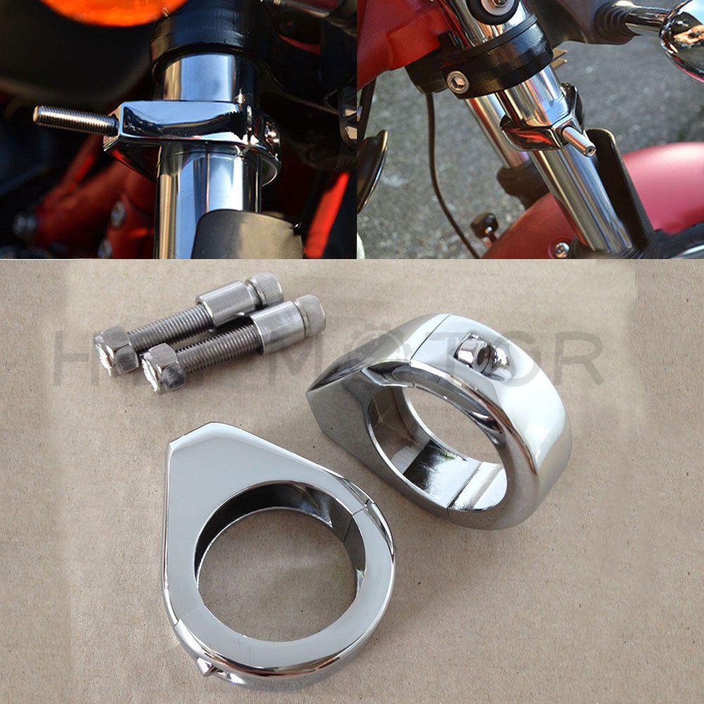 Turn Signal Indicator Relocation Fork Clamp Kit For Harley Softail 41Mm Chrome