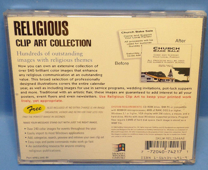 Religious Clipart (PC-CD,1994) Windows 3.1