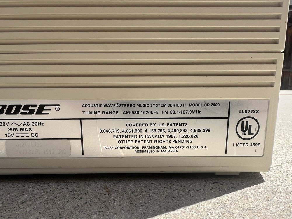 BOSE Acoustic Wave Music System CD 2000 Series ll ( CD Player not working )
