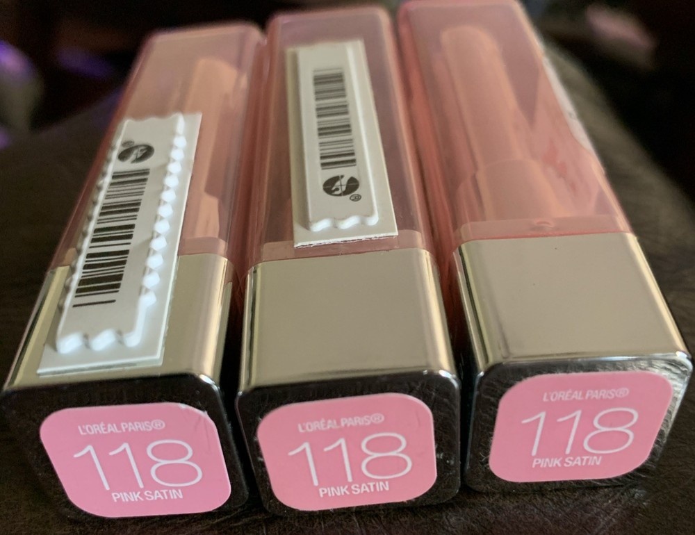 3 x LOREAL Colour Riche Balm Lipstick 118 PINK SATIN sealed