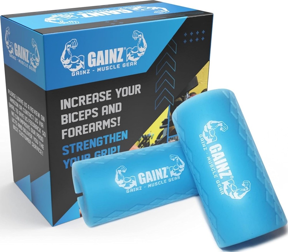 Gainz Thick Grips Dumbbell Barbell Weight Lifting Adapters 2
