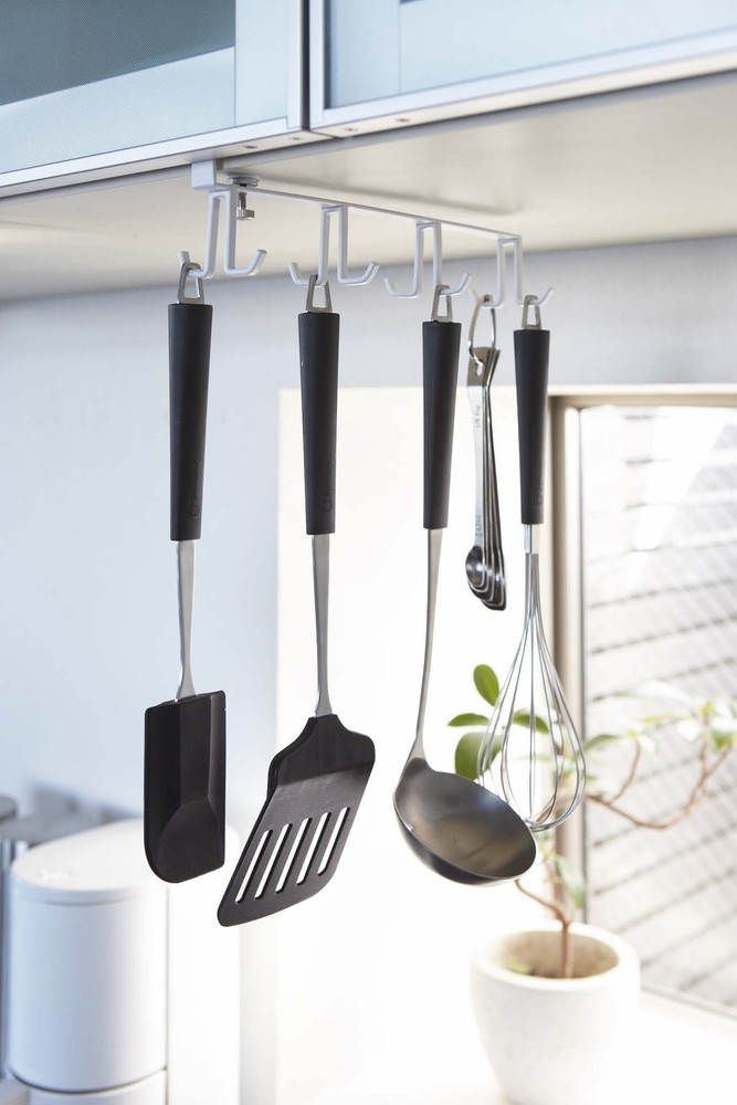 Under cupboard kitchen tool hook plate white 2441