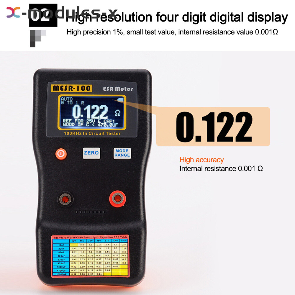 MESR-100 ESR Capacitance Ohm Meter Capacitance Internal Resistance Tester Tool