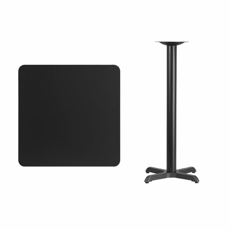 Bowery Hill 30" Square Restaurant Bar Table in Black