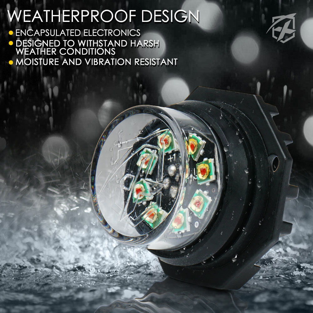 Xprite White LED Hide-A-Way Strobe Light for Internal Mounting Emergency Warning