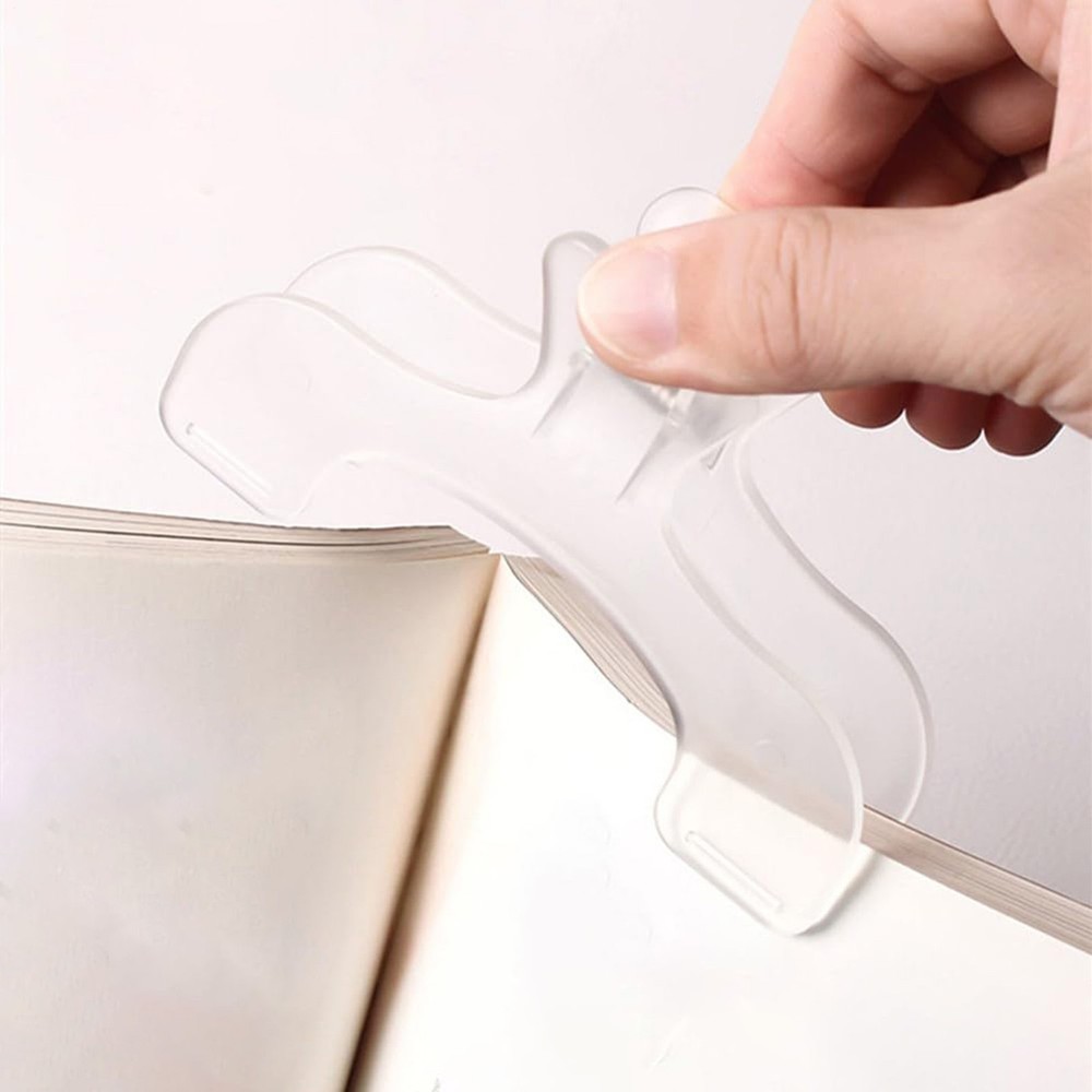 2pcs Transparent Book Clip Practical Note Clip Reading Book Marker Clip for Book