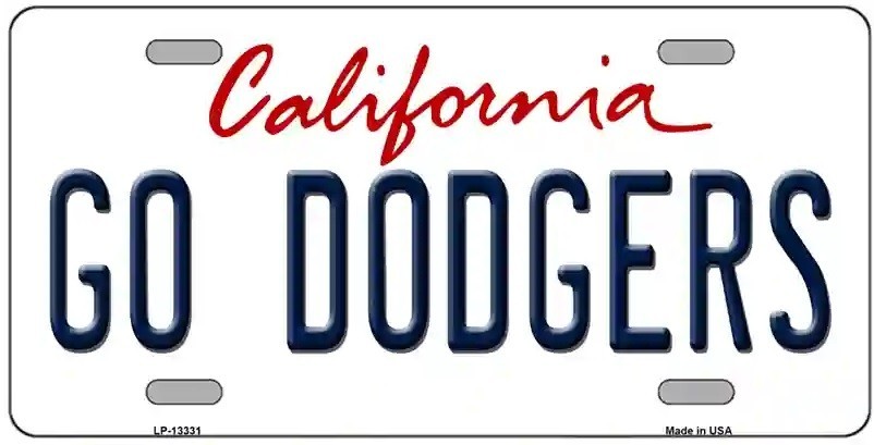 Go Dodgers California State Fan License Plate